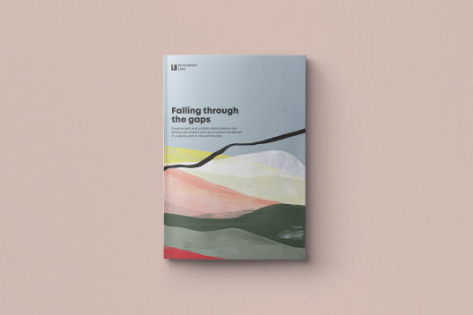 A book entitled 'Falling through the gaps'