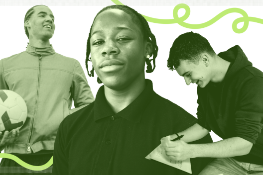 Three young men with an Always Hope green filter