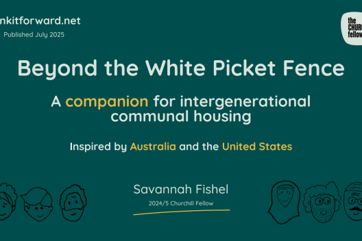A dark green slide reading 'Beyond the white picket fence'