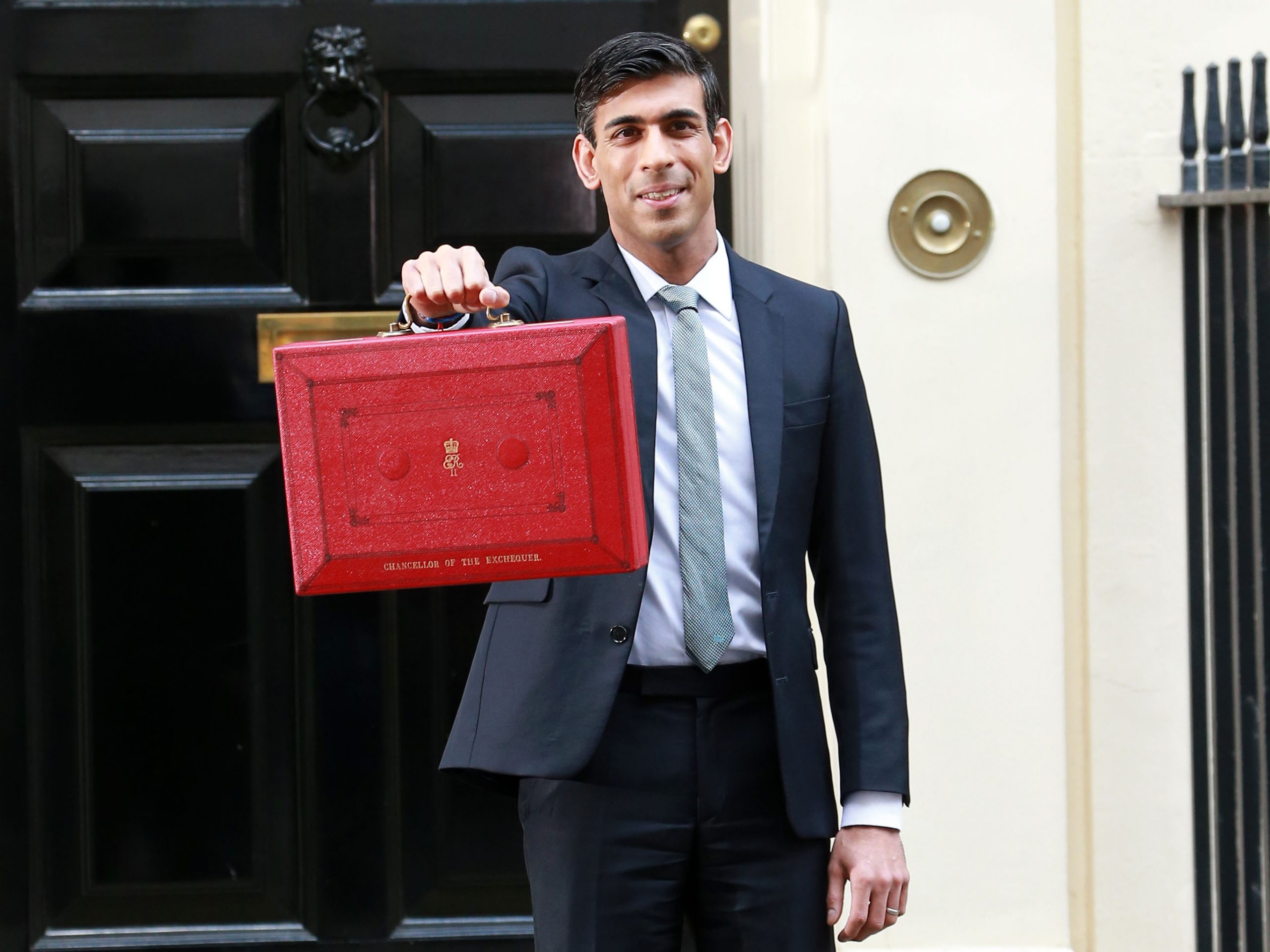 London, United Kingdom-March 11, 2020: Rishi Sunak, Chancellor of the Exchequer, leaves No.11 Downing Street to present his budget at the House of Commons in London, UK.